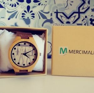 Bamboo and leather watch